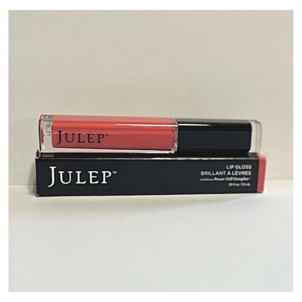 NIB JULEP Lip Gloss DELIGHTED Coral Pink Hydrating Shiny Age Defying